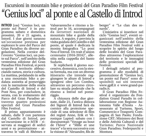 2016-08-13 La Vallee Genius Loci al ponte e al castello di introd