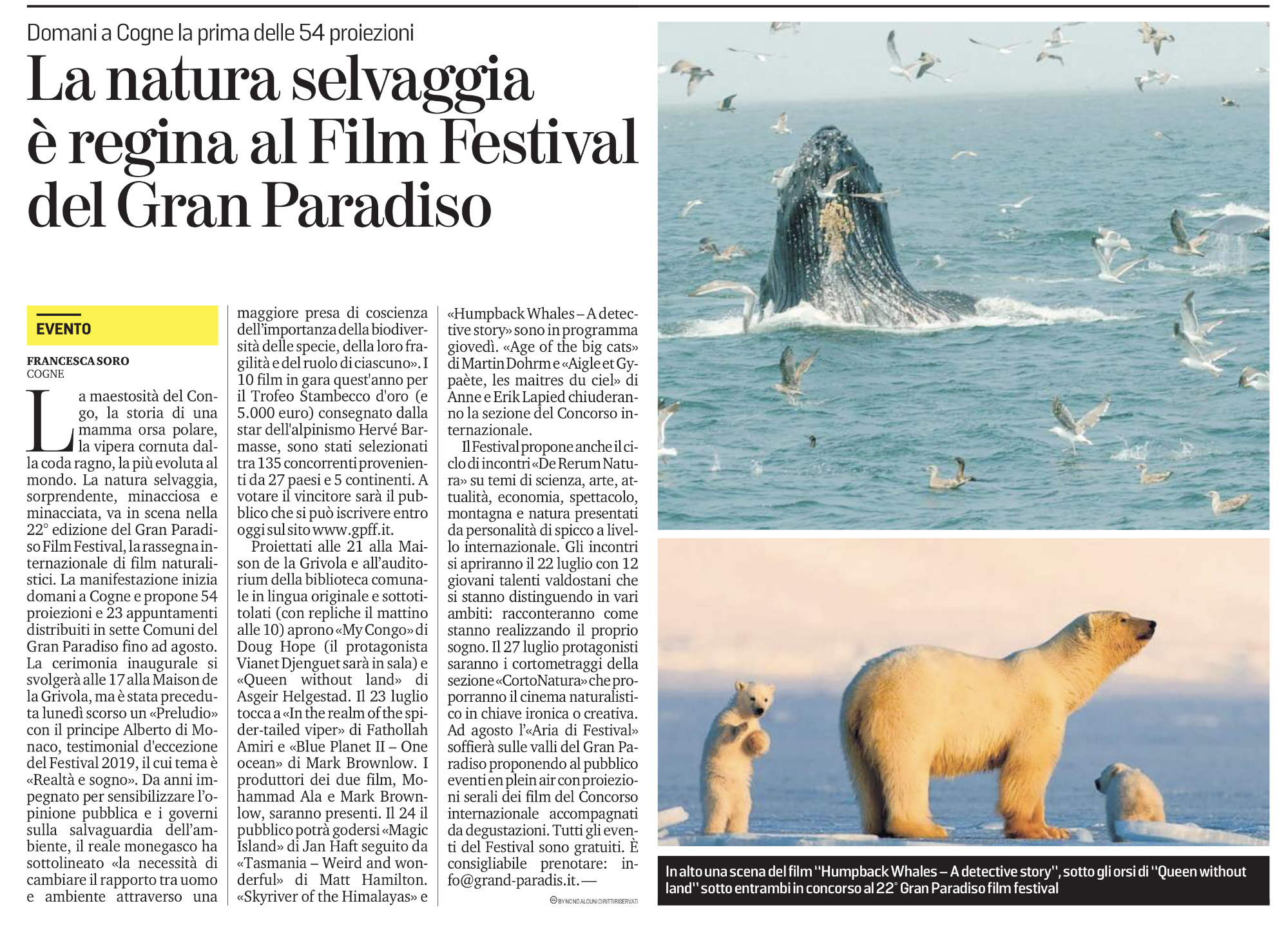 La natura selvaggia è regina al Film Festival del Gran Paradiso