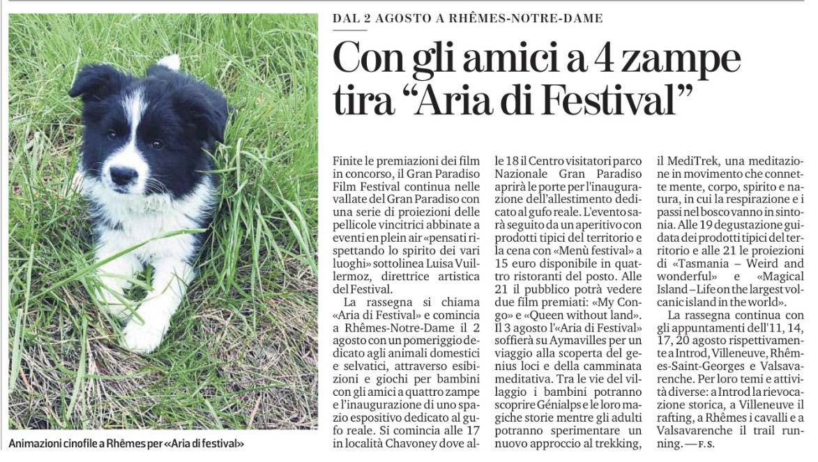 Con gli amici a 4 zampe tira "Aria di Festival"